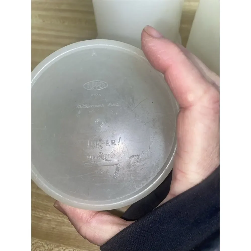 Set (3) Vintage Tupperware Clear Canisters Storage Container No lids Clear